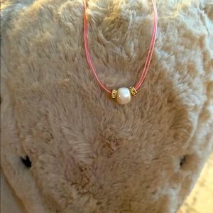 Pink children/adults choker pearl necklace